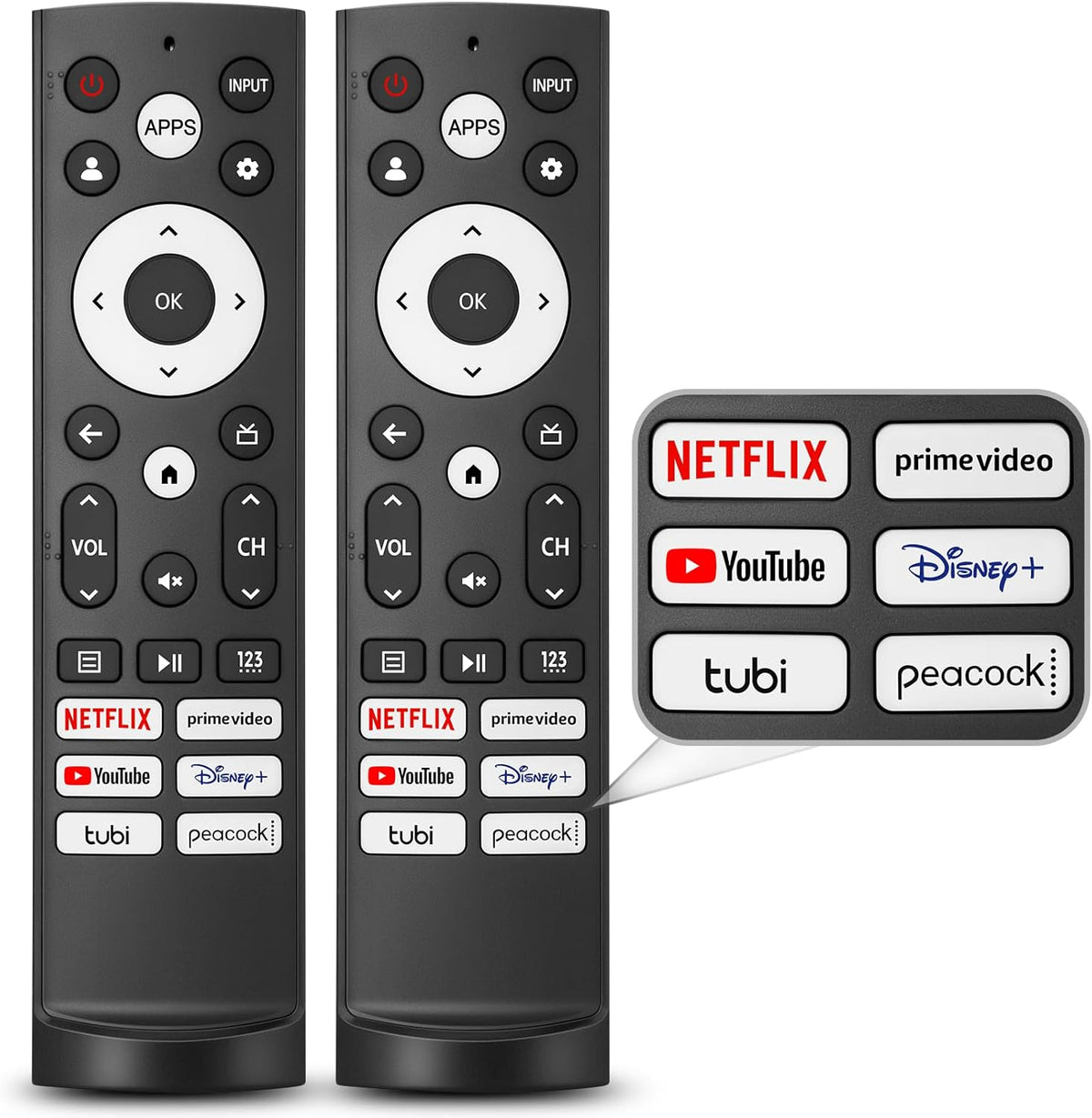 【Pack of 2】 for Hisense TV Remote Replacement, Compatible with Hisense Google UHD ULED QLED 4K Smart TVs