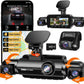 360° Dash Cam Front and Rear Inside, 4 Channel FHD 4 * 1080P, Wi-Fi GPS Voice Control Car Camera, Front 2K+1080P*2 Dash Camera for Cars, with 64GB SD Card, Night Vision, 24H Parking Mode(N300)