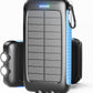 Solar Charger Power Bank 49800mAh Portable 15W Fast Charging Power Bank with QC3.0 USB-C & Dual USB-A Ports for Cell Phones, LED Flashlight, Carabiner, Waterproof Solar Panel for Camping, Outdoor