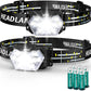 2000 Lumen 9 LED Headlamp 2 Pack, Ultra Bright Head Lamp with 6 Modes, IPX5 Waterproof Head Light, Lightweight Head Flashlight for Running Night-Walking Camping, 6 AAA Batteries Included