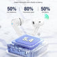 Wireless Earbuds, Bluetooth 5.4 Headphones Bass Stereo, Ear Buds with Noise Cancelling Mic, LED Display in Ear Earphones Clear Calls, IP7 Waterproof Bluetooth Earbuds for Laptop/Phones/Sports, White