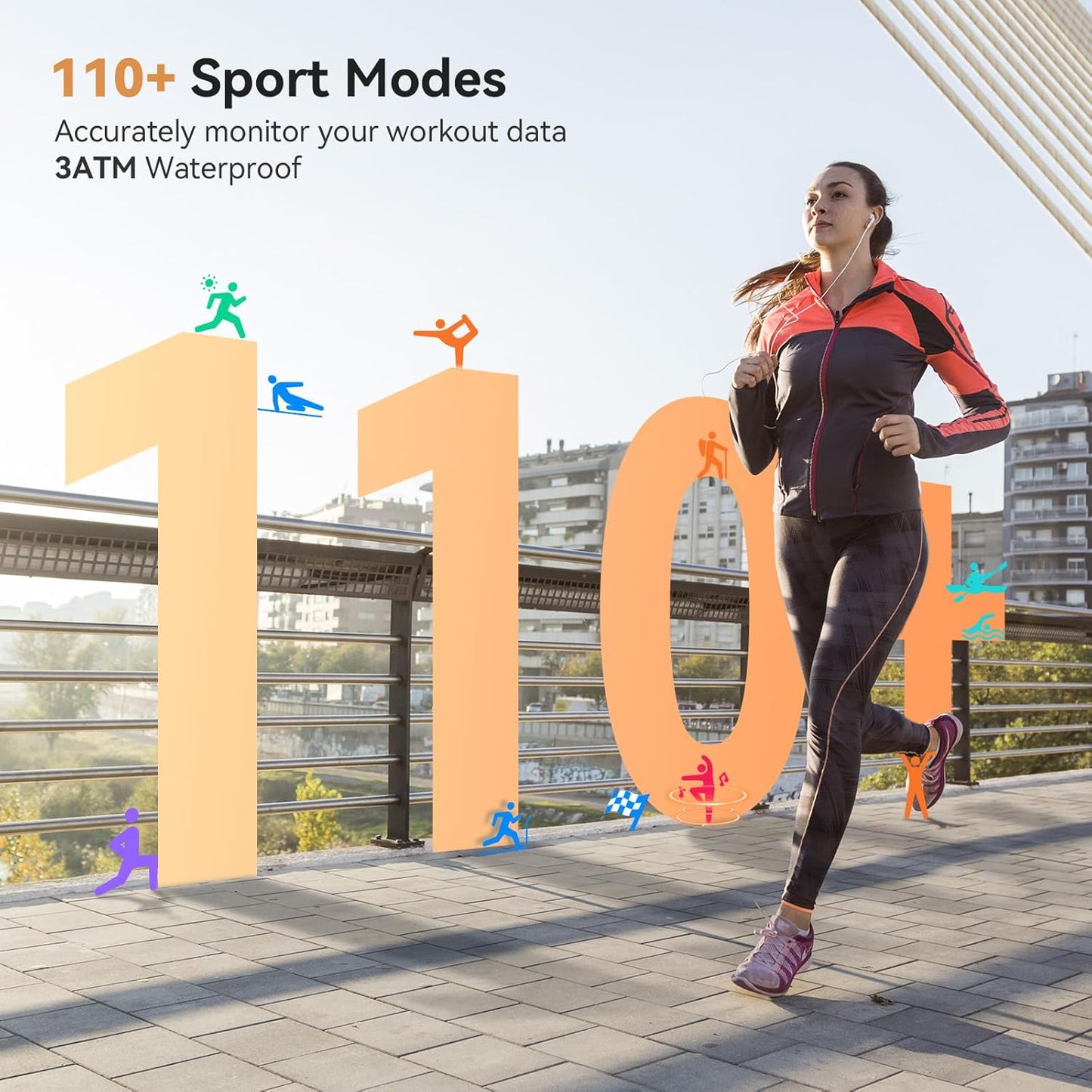 Smart Watch for Women, Answer/Make Call, 1.32'' AMOLED Ultra-Clear Screen Fitness Tracker with Heart Rate/Sleep/SpO2 Monitor, Smartwatch for iPhone/Samsung/Android, 110+ Sport Modes, 3ATM Waterproof