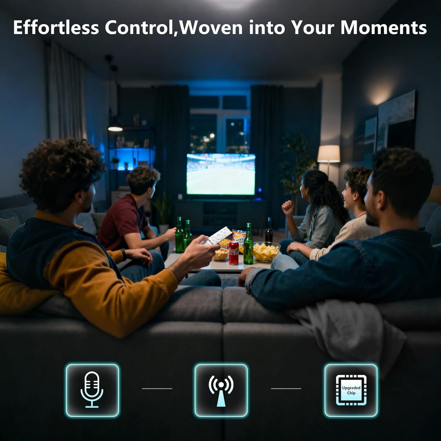Voice Remote for Samsung-Smart-TV-Remote-Control-Replacement, Universal for Samsung Frame Crystal QLED OLED UHD 4K 8K Voice Smart TV
