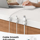 8Pack Cord Organizer [1s Lock] Spring Cable Management Clips - Lamicall Desk Cord Holder, Adhesive Cute Round Cable Clip, Phone Charger Wire Organizer Keeper for Nightstand Car Office Accessory, White