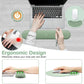 MOSISO Wrist Rest Support for Mouse Pad&Keyboard Set, Circle Curved Ergonomic Mousepad&Coaster Non-Slip Base Home/Office Pain Relief&Easy Typing Pad with Soft Cloth&Silicone Lining, Antique Green