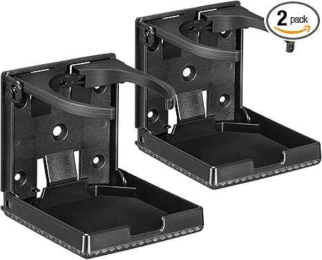 Spurtar 2pcs Boat Cup Holder Suitable for Most Size Mugs Water Bottle Drink 2.36-3.94Inch/60-100MM Adjustable Folding Wall Car Desk Cup Holder for Trucks, RVs, Vans, Boats, Campers, Caravans