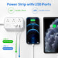 Extension Cord 15 ft, Power Strip with 6 Outlets 4 USB Charger(2 USB C Port), Flat Plug Outlet Extender Long Cord, Protection for Indoor, Home, Office Supplies, Dorm Room Essentials