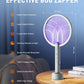 Electric Fly Swatter Racket, 4000V Bug Zapper with 1800mah Rechargeable Battery & Dual Modes, 2 in 1 Purple Mosquito Light Killer with 3-Layer Safety Mesh for Indoor Home Patio Camp(1 Pack)