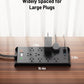 Surge Protector Power Strip 4800J, LeZone 10Ft Long Extension Cord Flat Plug, 12 Outlets 2 USB C 2 USB Ports, Wall Mountable, 20W Desk Charging Station, Black
