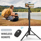 64” Tripod for Cell Phone & Camera, Phone Tripod with Remote and Phone Holder, Sturdy & Stable Height Adjustable Multi-Angle Shot Selfie Stick Tripod for Video Recording