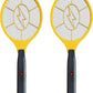 2 Pack Electric Fly Swatter, Handheld Bug Zapper Racket for Outdoor & Indoor, Mosquito Zapper Racket Battery Powered Tennis Mosquito Rackets for Insect