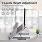 Tonmom Laptop Stand for Desk, Adjustable Laptop Riser ABS+Silicone Foldable Portable Notebook Holder, Ventilated Cooling Notebook Mount Computer Stand for 10-15.6” Laptops,Tablets-Black