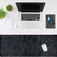 Gaming Mouse Pad Large 31.5 x 11.8in Topographic Keyboard Mousepad for Non-Slip Base and Stitched Edge, Extended Desk Pad XL Desk Mat (Black)