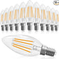 E12 Candelabra Bulb 40 watt Equivalent, E12 LED Bulb Dimmable Chandelier Light Bulbs, B10 Candle Light Bulbs 2700K Soft White, 90+CRI, 400LM, Clear Glass, 12 Pack