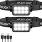 Rechargeable Headlamp Flashlight 2-Pack, 8 LED 2500 Lumen Ultra-Light Bright Headlight, Waterproof Lightweight Head Lamp for Adult Kid, Headlamps for Outdoor Camping Running Fishing