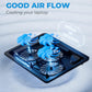 havit HV-F2056 15.6"-17" Laptop Cooler Cooling Pad - Slim Portable USB Powered (3 Fans), Black/Blue