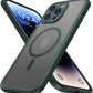 ImpactStrong Magnetic Guard Designed for iPhone 14 Pro Case [Camera Protection] [Military Grade Drop Tested] [Compatible with MagSafe] Slim Translucent Matte Phone Case (6.1") - Dark Green
