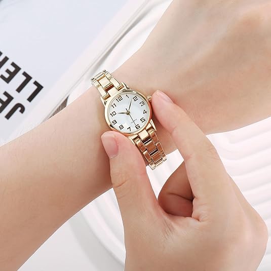 TWOPTION Women’s Waterproof Wrist Watch – Slim Analog Quartz Bracelet, Dainty Gift