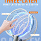 Electric Fly Swatter Racket, 4000V Bug Zapper with 1800mah Rechargeable Battery & Dual Modes, 2 in 1 Purple Mosquito Light Killer with 3-Layer Safety Mesh for Indoor Home Patio Camp(1 Pack)