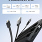 Portable Charger with Built in Cables, Slim 10000mAh Power Bank with USB C, External Battery Pack 5 Outputs 2 Inputs LED Display Compatible with iPhone/Android & More (Black)