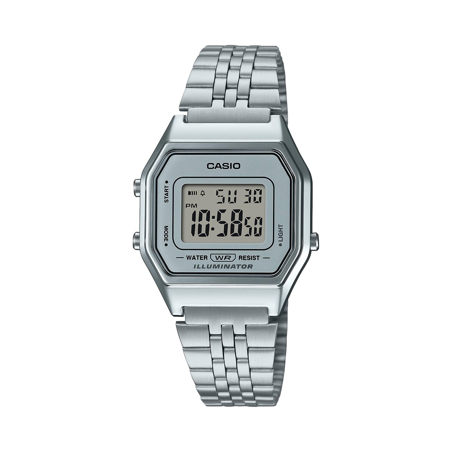 Casio Women's Digital Watch with Stainless Steel Strap - LA680WA