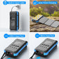 Solar Charger Power Bank 49800mAh with 4 Built-in Cables & 3 Foldable Panels, PD22.5W Fast Portable Phone Charger, External Battery Pack with USB-C in/Output & Flashlight for Outdoor Camping