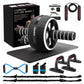 Ab Roller Wheel, 10-In-1 Ab Exercise Wheels Kit with Resistance Bands, Knee Mat, Jump Rope, Push-Up Bar - Home Gym Equipment for Men Women Core Strength & Abdominal Exercise