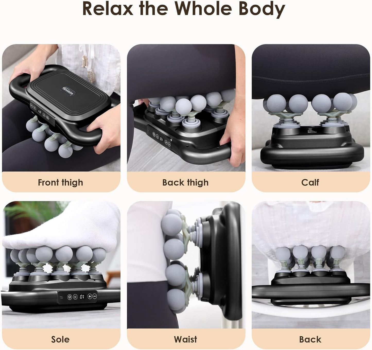 16 Head Massage Gun Set, Deep Tissue Percussion Massager, 2600mAh Electric Massage Tools with 9 Styles & Levels, Black