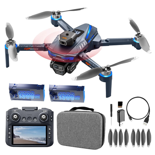 AXNEN Mini Drones with HD Camera for Adults,RC Drone with Screen On Remote Controller for Beginners and Teens,Brushless Motors,2 Batteries,Carrying Case,Foldable Quadcopter for Auto Return,Follow Me,Waypoints