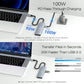 BENFEI USB C Hub 5-in-1 with 4K HDMI(Certified), 100W Power Delivery, 3 USB-A, Silicone Cable, Aluminum Case Compatible with MacBook Pro/Air, iPad Pro, iMac, iPhone 15 Pro/Pro Max, XPS, Thinkpad