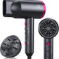 Ionic Hair Dryer with Diffuser, Powerful 1800W Blow Dryer for Women & Men, Fast-Drying Hair Dryer with Nozzle for Home, Salon, Travel