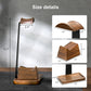 UPERGO Headset Stand with Gaming Controller Holder, Walnut Wood Headphone Stand with Storage Base, Gaming Equipment Accessories for Desk