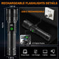 3Pack Rechargeable Flashlights High Lumens 9900FL, LED Flashlight Rechargeable with LCD Digital Display, 5Modes Adjustable Flash Light, Super Bright Flashlight Powerful, Tactical Flashlights for Home
