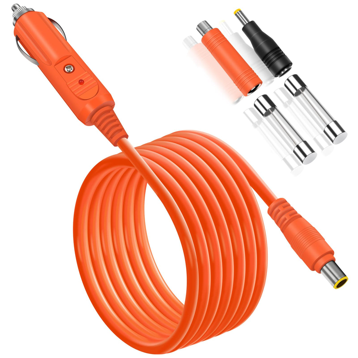 YEZriler 14AWG Car Charging Cable for Jackery Portable Power Station Explorer 3000 2000 1500 1000 880 550 500 300 290 240 160 Jackery Accessories Cigarette Lighter Charger DC Adapter Cord 2M - Orange