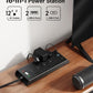 Surge Protector Power Strip 4800J, LeZone 10Ft Long Extension Cord Flat Plug, 12 Outlets 2 USB C 2 USB Ports, Wall Mountable, 20W Desk Charging Station, Black
