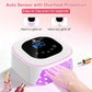 Cordless UV LED Nail Lamp, 80W Rechargeable Nail Dryer with 4 Timers, Atmosphere Light & Mirror Base, UV Light for All Gel Nails, Ideal for Training,Nail Art Practice,Home & Salon Use (White)