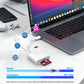 Denlane SD Card Reader for iPhone iPad, USB C & Lightning Dual Interface Memory Card Reader, Digital Camera Adapter to iPhone/MacBook/USBC Laptop for SD/TF/Sim Card, Plug & Play, Camera Accessories