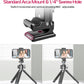 Metal Phone Tripod Mount 3 Cold Shoes & Arca Port, 360° Smartphone Tripod Adapter for iPhone 17 16 15 Cell Phone Stand Holder for Desktop Video Live Streaming Vlogging Rig