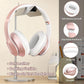 Glynzak Wireless Bluetooth Headphones Over Ear 65H Playtime HiFi Stereo Headset with Microphone and 6EQ Modes Foldable Bluetooth V5.3 Headphones for Travel Smartphone Computer Laptop Rose Gold