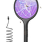YISSVIC Electric Fly Swatter 4000V Bug Zapper Racket Dual Modes Mosquito Killer with Purple Mosquito Light Rechargeable for Indoor Home Office Backyard Patio Camping (Black-1 Pack)