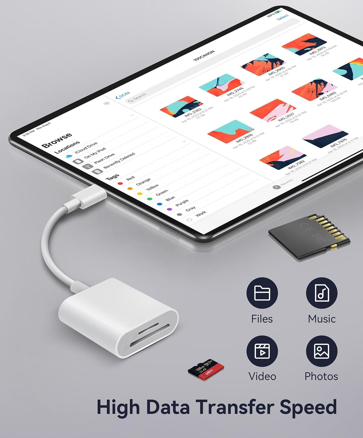 USB C SD Card Reader, WNXSLOAD SD Card Adapter with SD MicroSD Dual Slots for iPhone 15 16 iPad Mac MacBook Laptop, USB-C/TypeC High-Speed Trail Camera Memory Card Reader, Plug & Play - 2 Slots