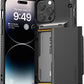 VRS DESIGN Damda Glide Pro Phone Case for iPhone 14 Pro Max, Sturdy Semi Auto Wallet [4 Cards] Case with Card Slot Holder, Compatible for iPhone 14 Pro Max Case (2022) Matte Black