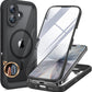 Miracase for iPhone 17 Case 6.3'', Full-Body Bumper Military Drop Protection Outdoor Phone case with Built-in Glass Screen &Camera Control,Easy Installation,No Gap,Compatible with MagSafe,Black