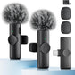 Wireless Microphone for iPhone iPad and Android Phone, 2 Pack Wireless Lavalier Lapel Mic with Noise Reduction, Plug and Play Mini Microphone for Video Recording Interview Podcast YouTube TikTok Vlog