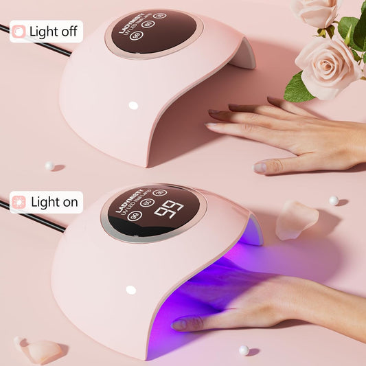 72W UV LED Nail Lamp, UV Light for Gel Nails with 18 Beads, 3 Timer Nail Dryer, LCD Display, Auto Sensor, Professional Nail Lamps