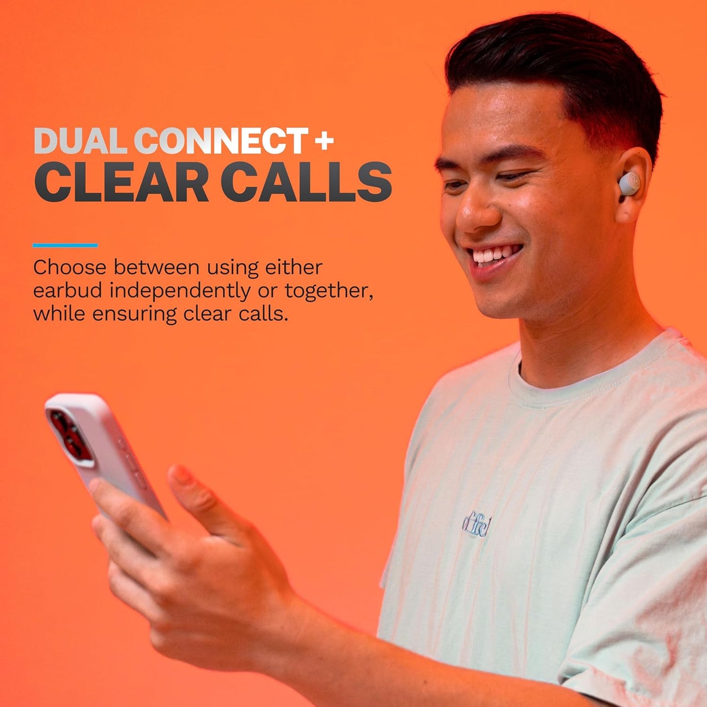 JLab Go Air Pop+ True Wireless Earbuds, in Ear Headphones, Bluetooth Earphones, 35H Playtime Ear Buds, Bluetooth Earbuds with Microphone, USB-C Charging Case, Dual Connect, EQ3 Sound, Mint Green