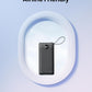 Portable Charger with Built in Cables, Slim 10000mAh Power Bank with USB C, External Battery Pack 5 Outputs 2 Inputs LED Display Compatible with iPhone/Android & More (Black)
