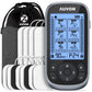 AUVON 3-in-1 TENS & EMS Muscle Stimulator, 40 Intensity Levels, 24 Modes Rechargeable Electronic Pulse Massager with 12 Pads
