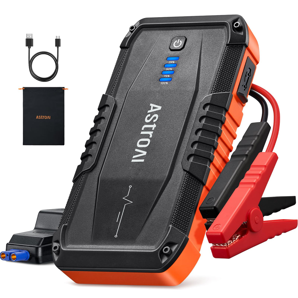 AstroAI S8 Car Battery Jump Starter 1500A – Portable 12V Lithium Jump Box with 3 Mode Flashlight, Power Bank & Smart Jumper Cables - for 6.0L Gas and 3.0L Diesel Engines