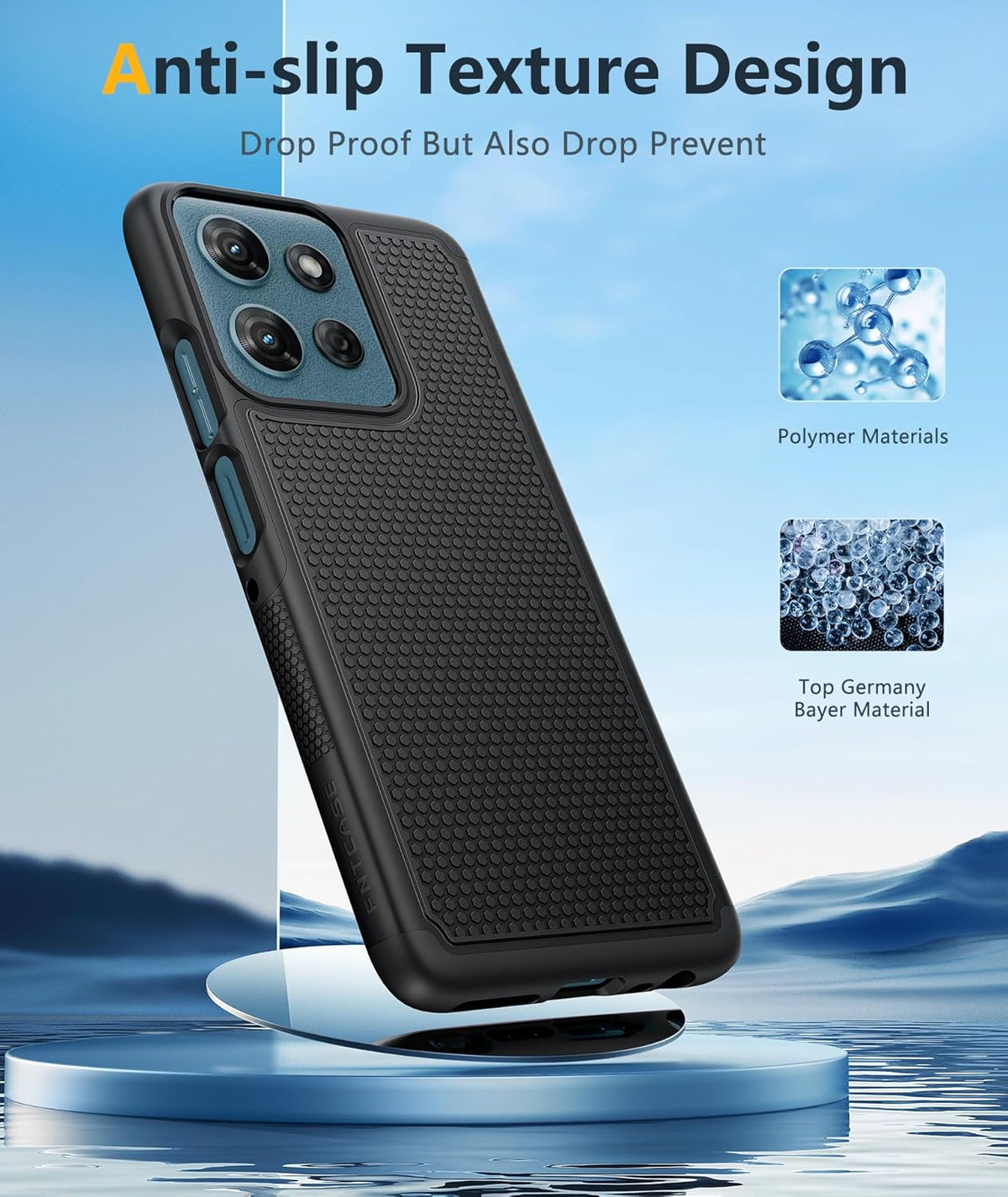FNTCASE for Moto G 2026/2025 Case: Moto G Play 2026/Moto G Power 2025 Case Dual Layer Military Protective Heavy Duty Cell Phone Cover with Screen Protector Shockproof Rugged Non Slip Textured (Black)